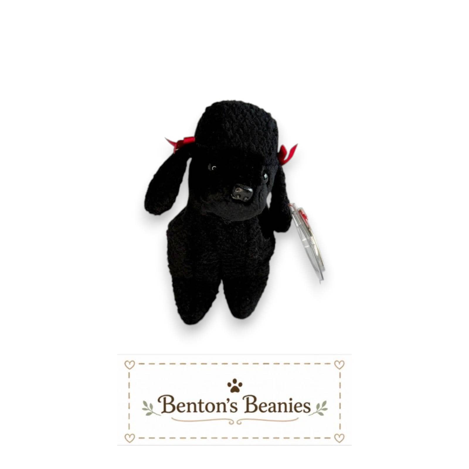 Gigi the Black Poodle TY Beanie Baby | Mint Heart/Tush Tag