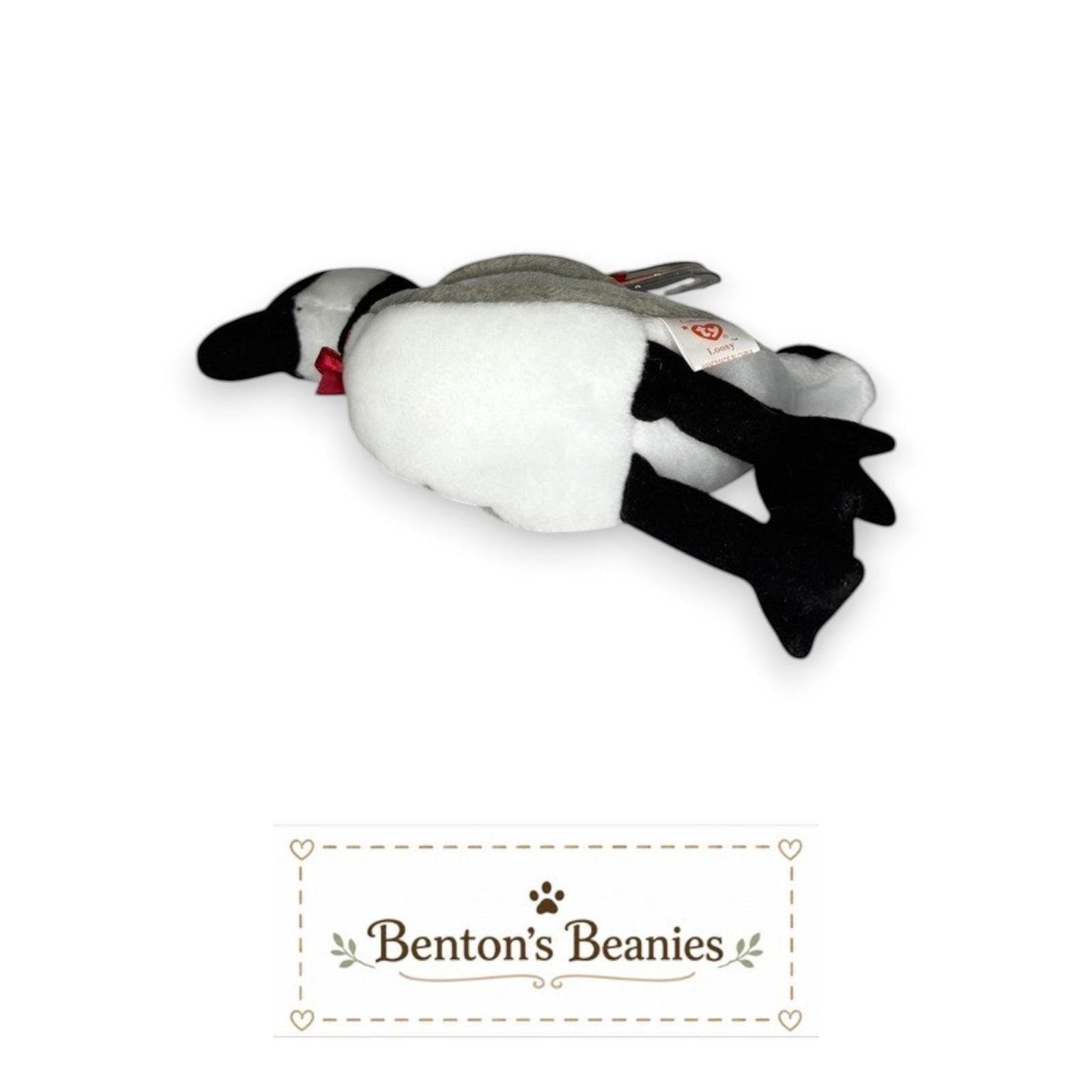 Loosy the Goose TY Beanie Baby | Mint Heart & Tush Tag