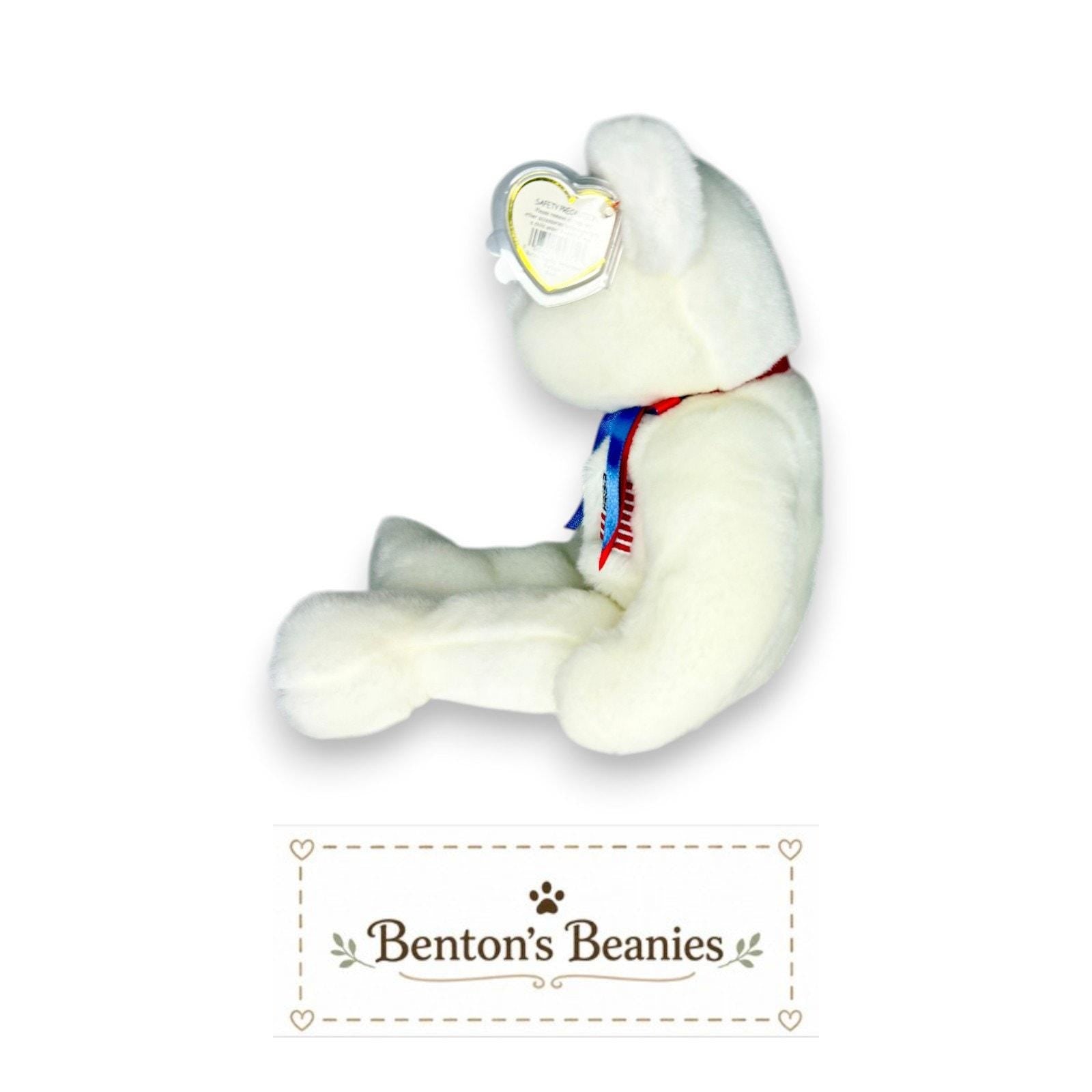 Libearty the Bear TY Beanie Buddies | Mint Heart & Tush Tag