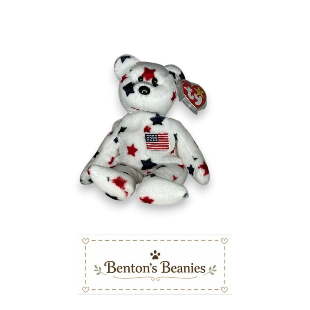 Glory the Bear TY Beanie Baby | Mint Heart & Tush Tag