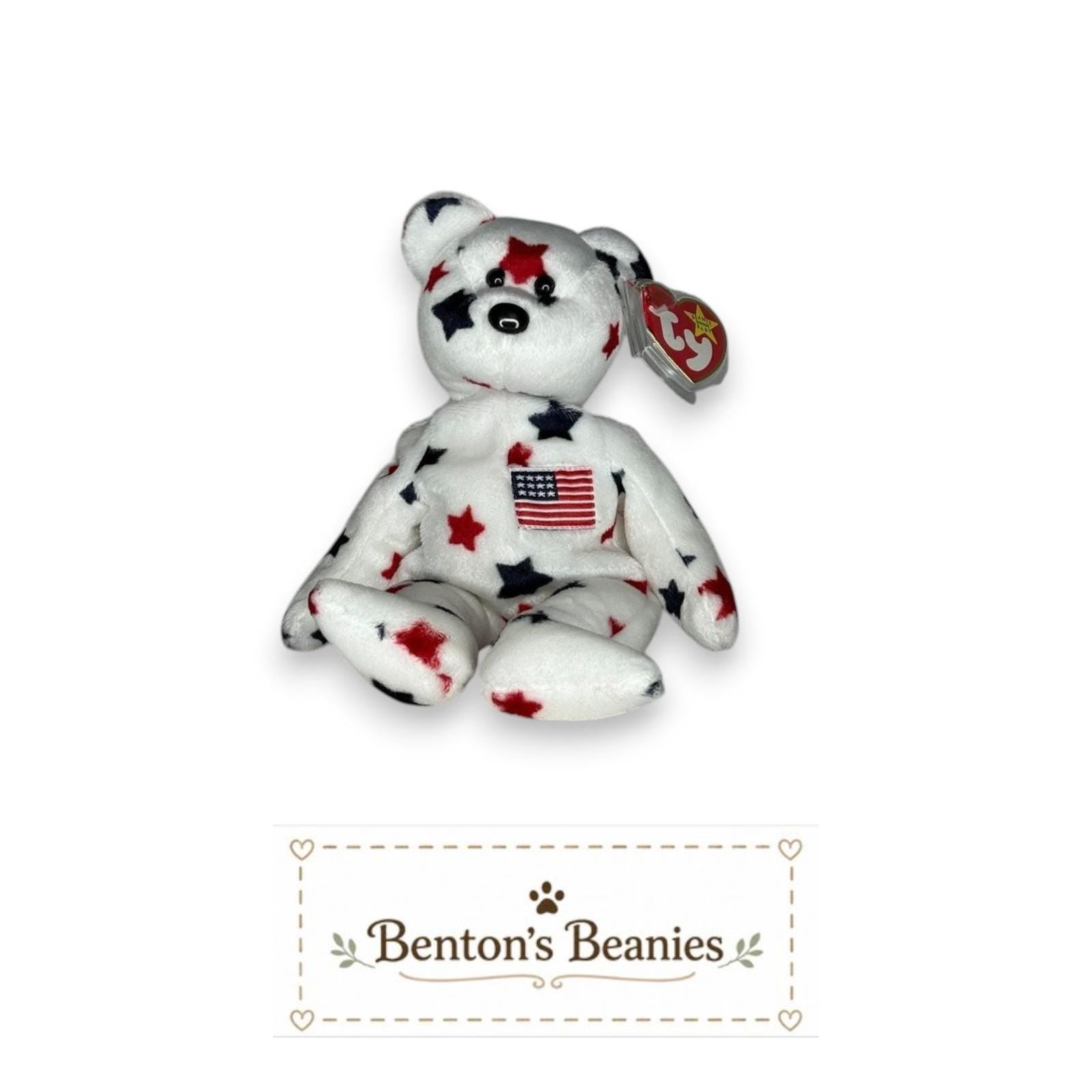 Glory the Bear TY Beanie Baby | Mint Heart & Tush Tag