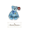 Decade the Bear Light Blue TY Beanie Baby | Mint Heart/Tush Tag