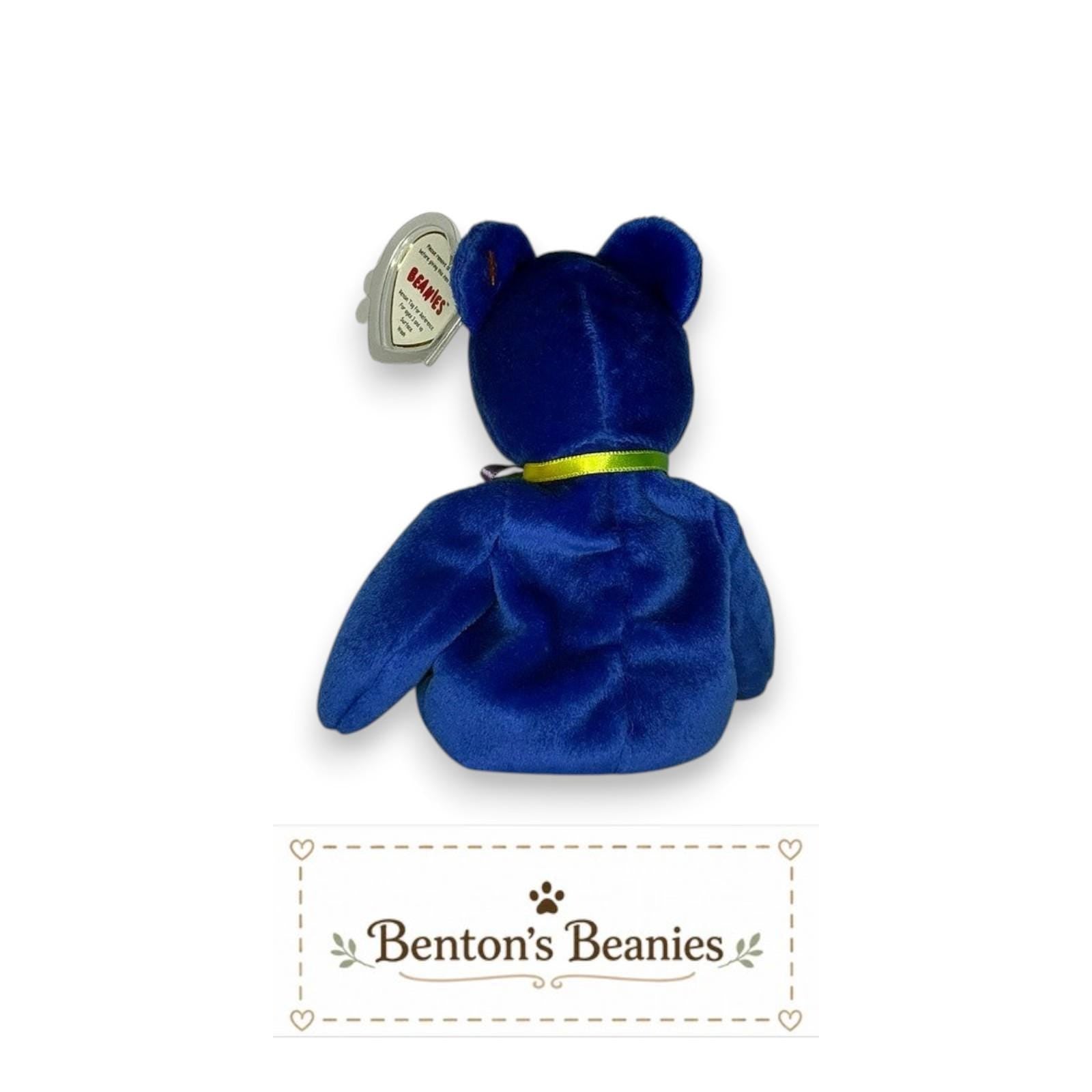 Clubby the Bear TY Beanie Baby | Mint Heart/Tush Tag