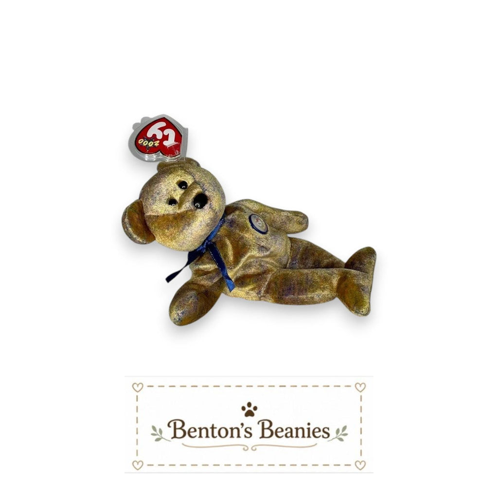 Clubby III the Bear TY Beanie Baby | Mint Heart/Tush Tag