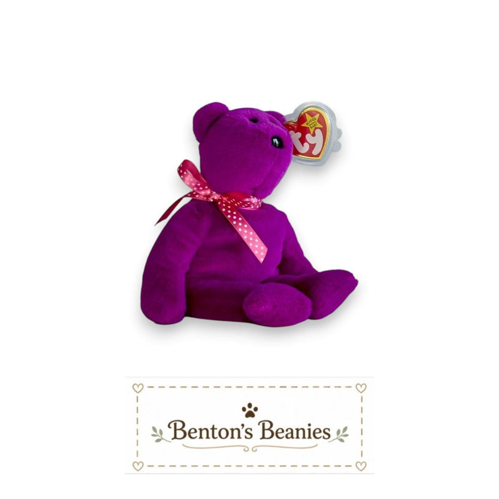 Magenta II the Bear TY Beanie Baby | Mint Heart/Tush Tag NEW