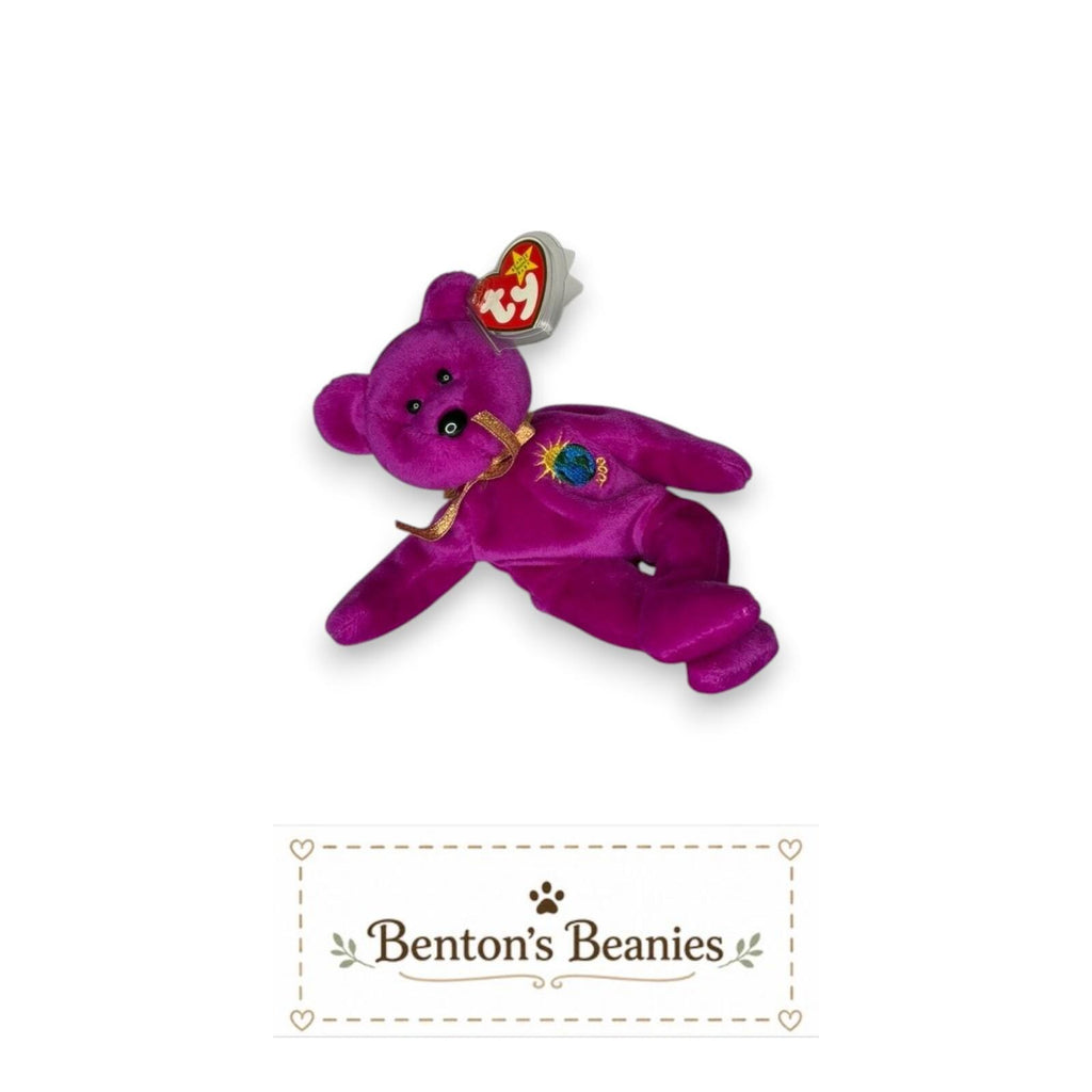 Millennium the Bear TY Beanie Baby | Mint Heart & Tush Tag