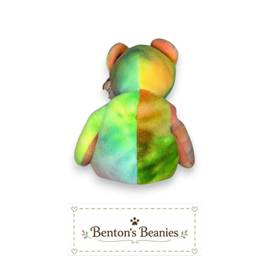 Peace the Bear TY Beanie Baby | Mint Heart & Tush Tag