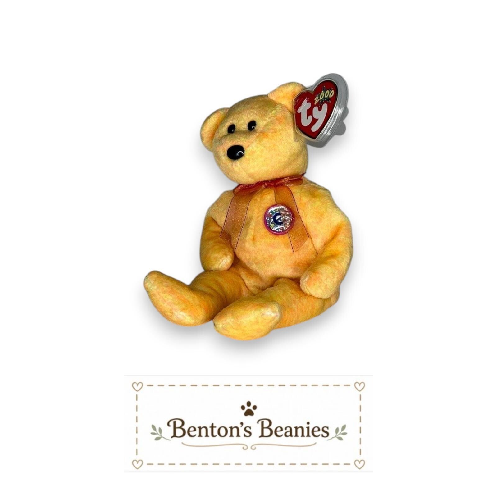 Sunny the Bear TY Beanie Baby | Mint Heart & Tush Tag