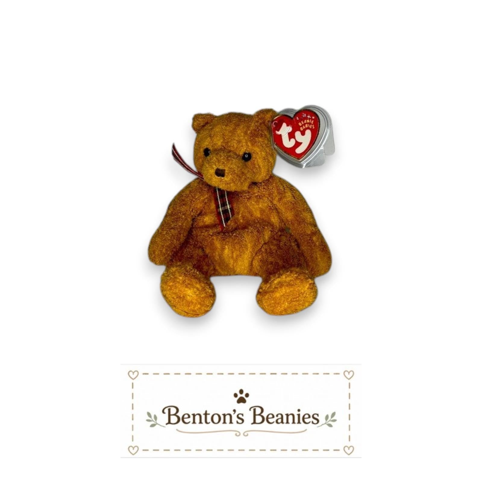 Woody the Bear TY Beanie Baby | Mint Heart & Tush Tag