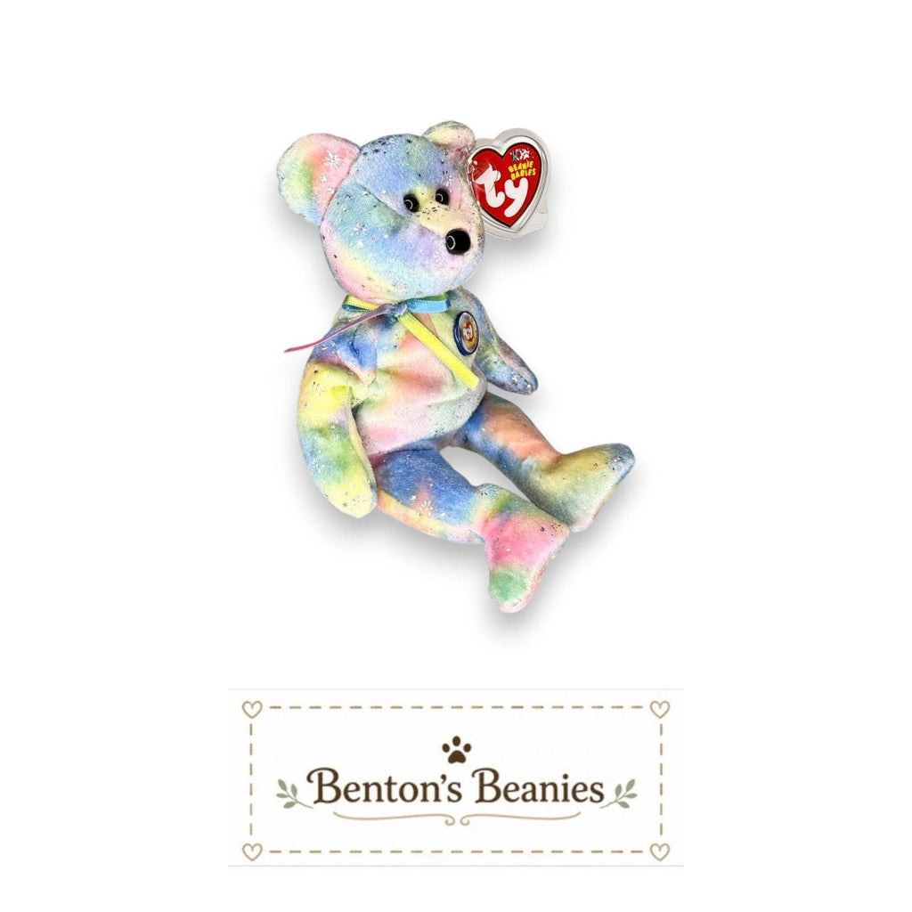 Clubby VI Rainbow TY Beanie Baby | Mint Heart & Tush Tag
