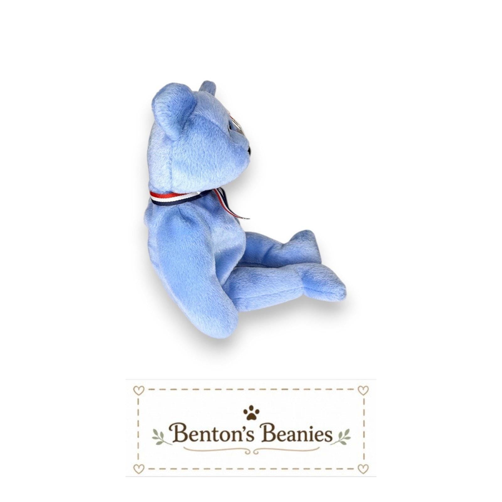 America the Bear TY Beanie Baby | Mint Heart/Tush Tag
