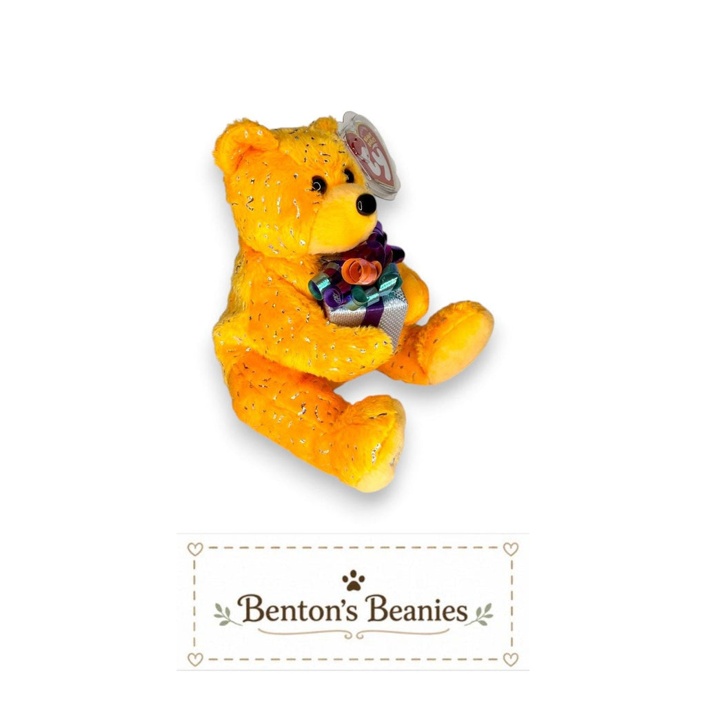 Happy Birthday Bear TY Beanie Baby | Mint Heart & Tush Tag