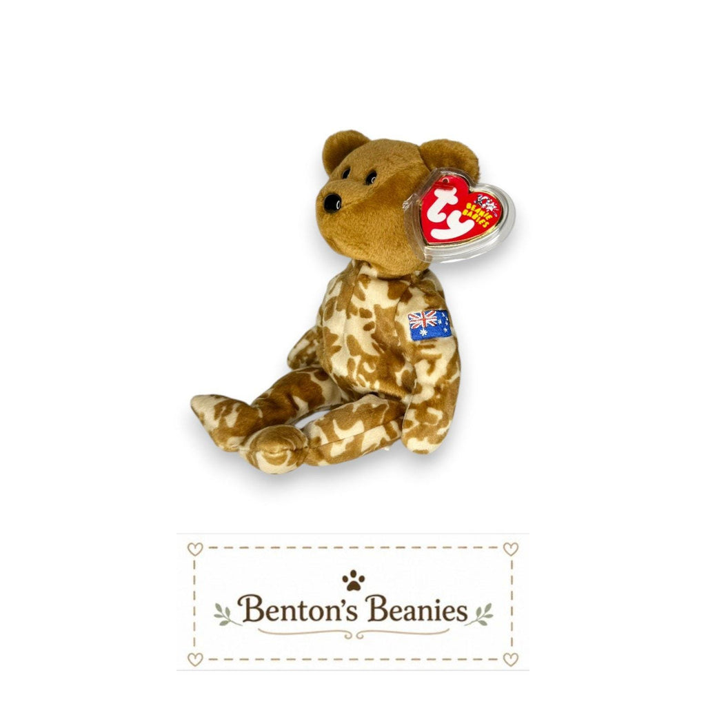 Hero the Bear TY Beanie Baby | Mint Heart & Tush Tag