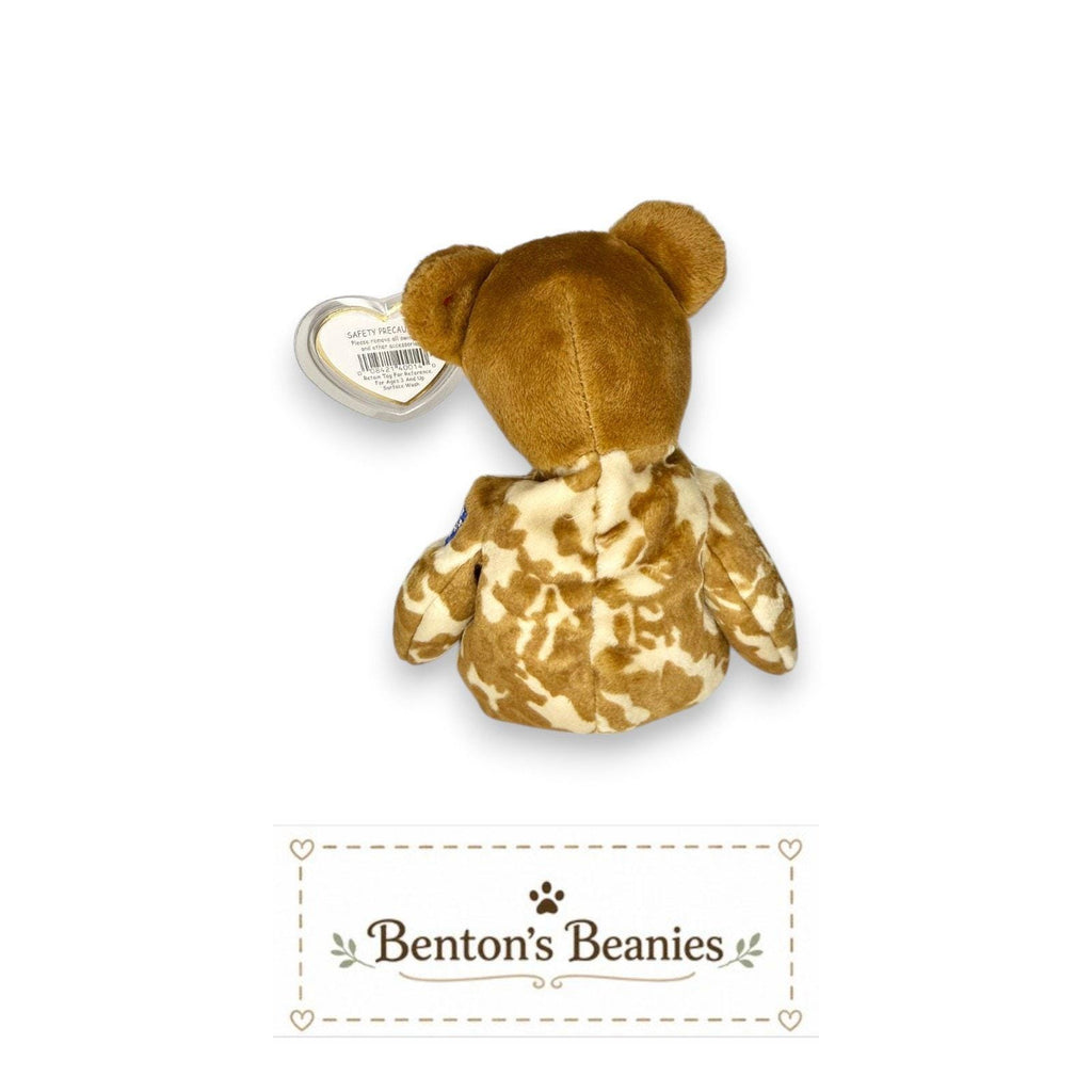 Hero the Bear TY Beanie Baby | Mint Heart & Tush Tag