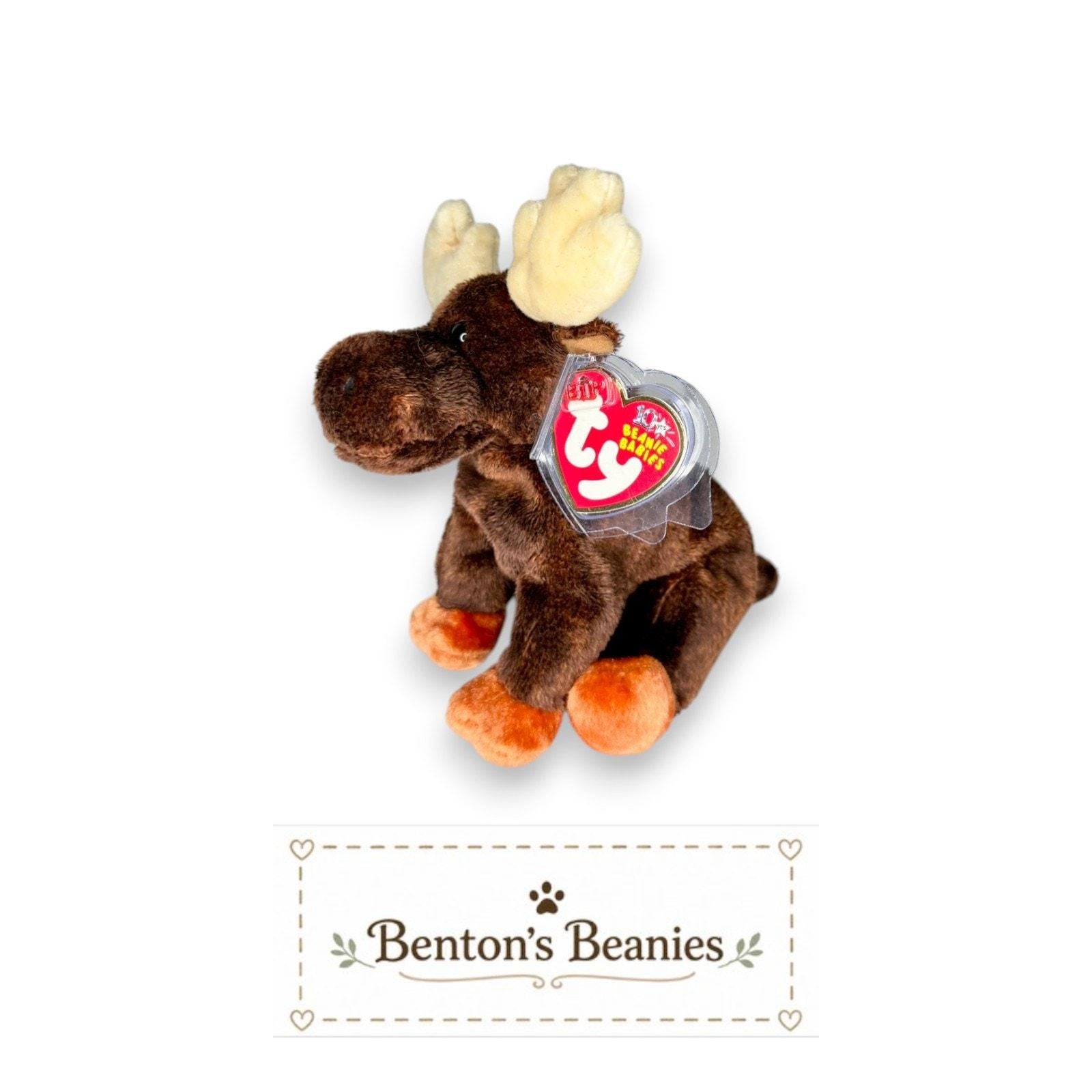 Zeus the Moose TY Beanie Baby | Mint Heart & Tush Tag