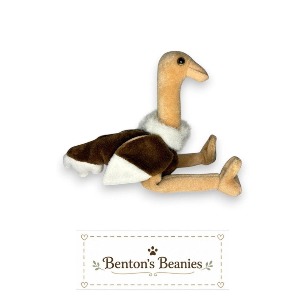 Stretch the Ostrich TY Beanie Baby | Mint Heart & Tush Tag