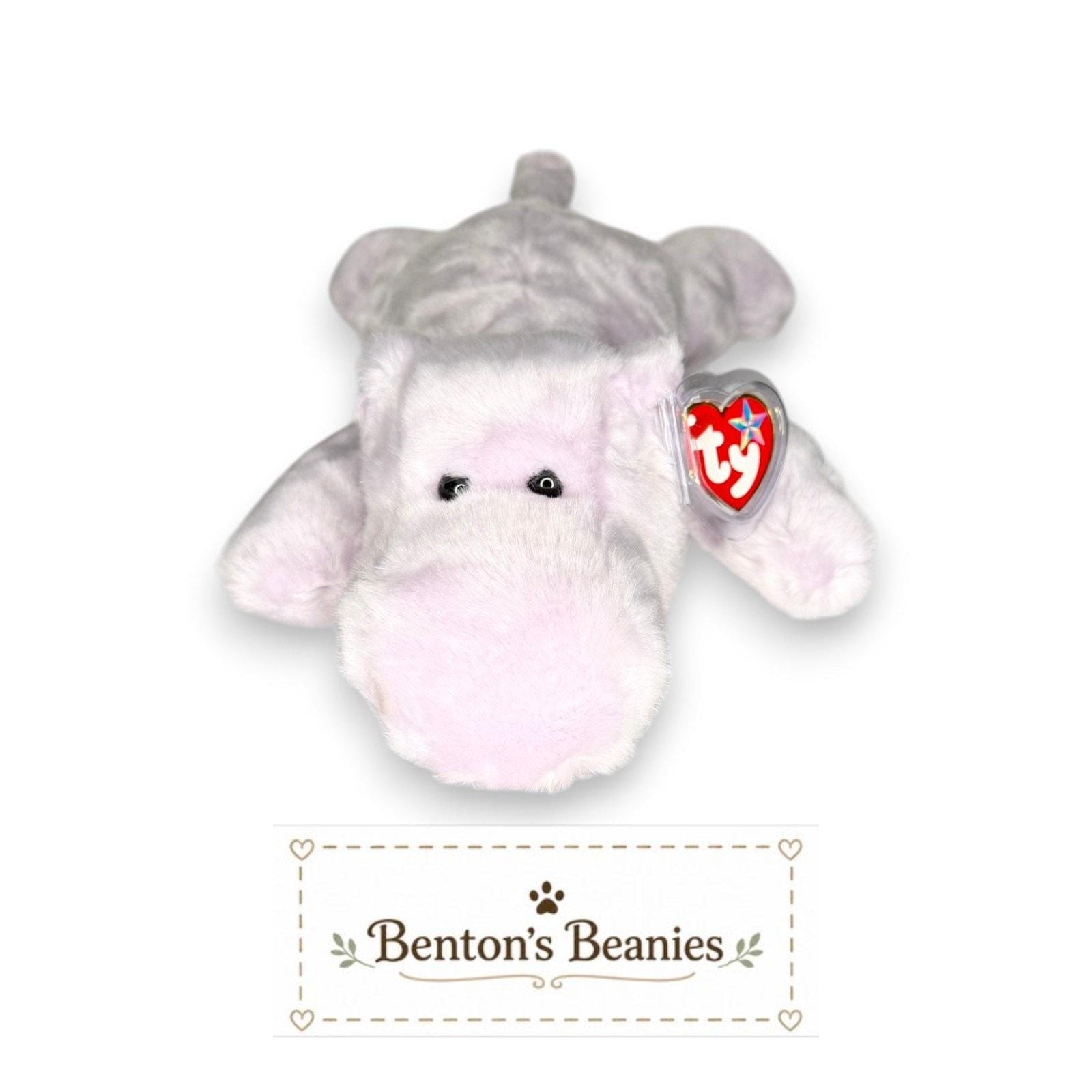 Happy the Hippo TY Beanie Buddies | Mint Heart & Tush Tags