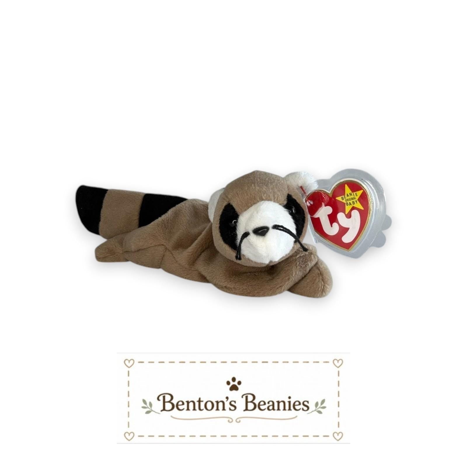 Ringo the Raccoon TY Beanie Baby | Mint Heart & Tush Tag