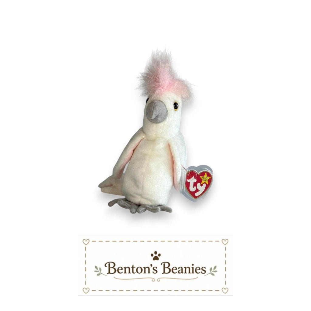 Kuku the Cockatoo TY Beanie Baby | Mint Heart & Tush Tag