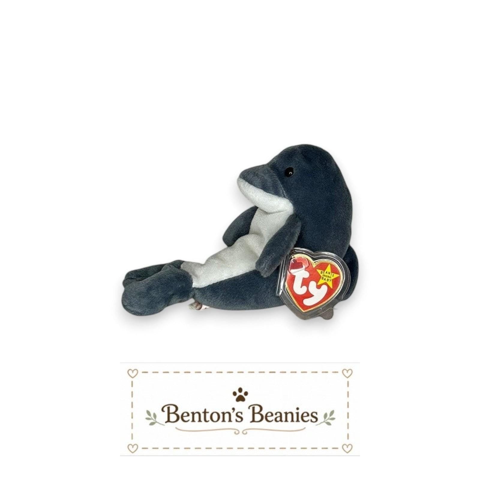 Echo the Dolphin TY Beanie Baby | Mint Heart & Tush Tag