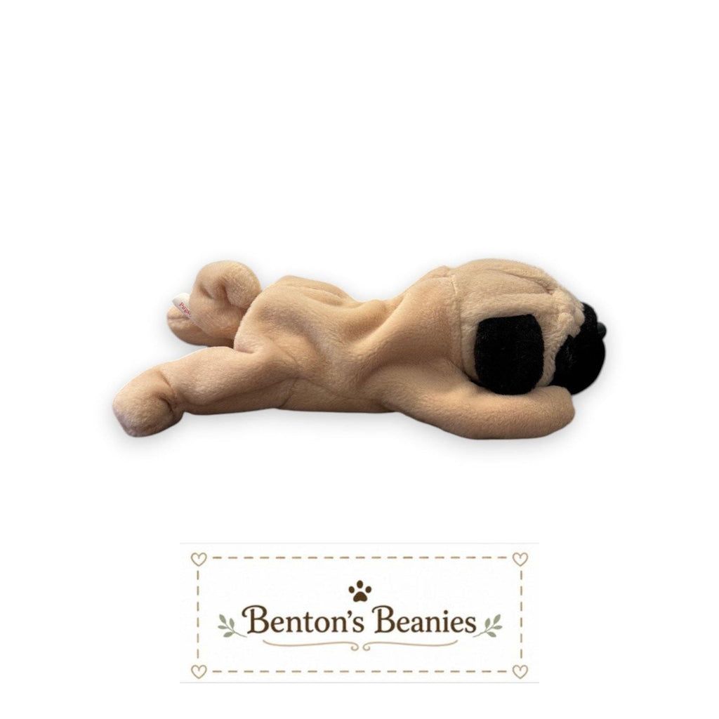 Pugsly the Pug Dog TY Beanie Baby | Mint Heart & Tush Tag