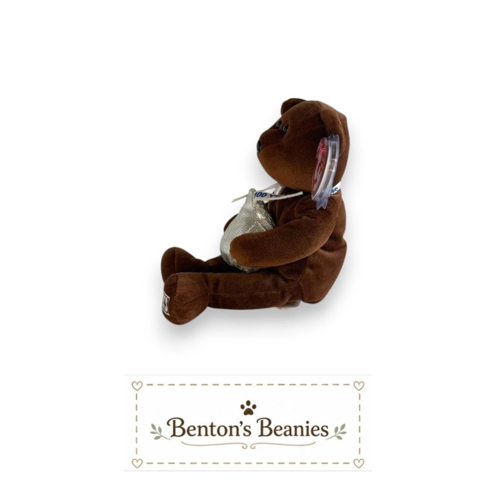Cocoa Bean the Bear TY Beanie Baby | Mint Heart & Tush Tag