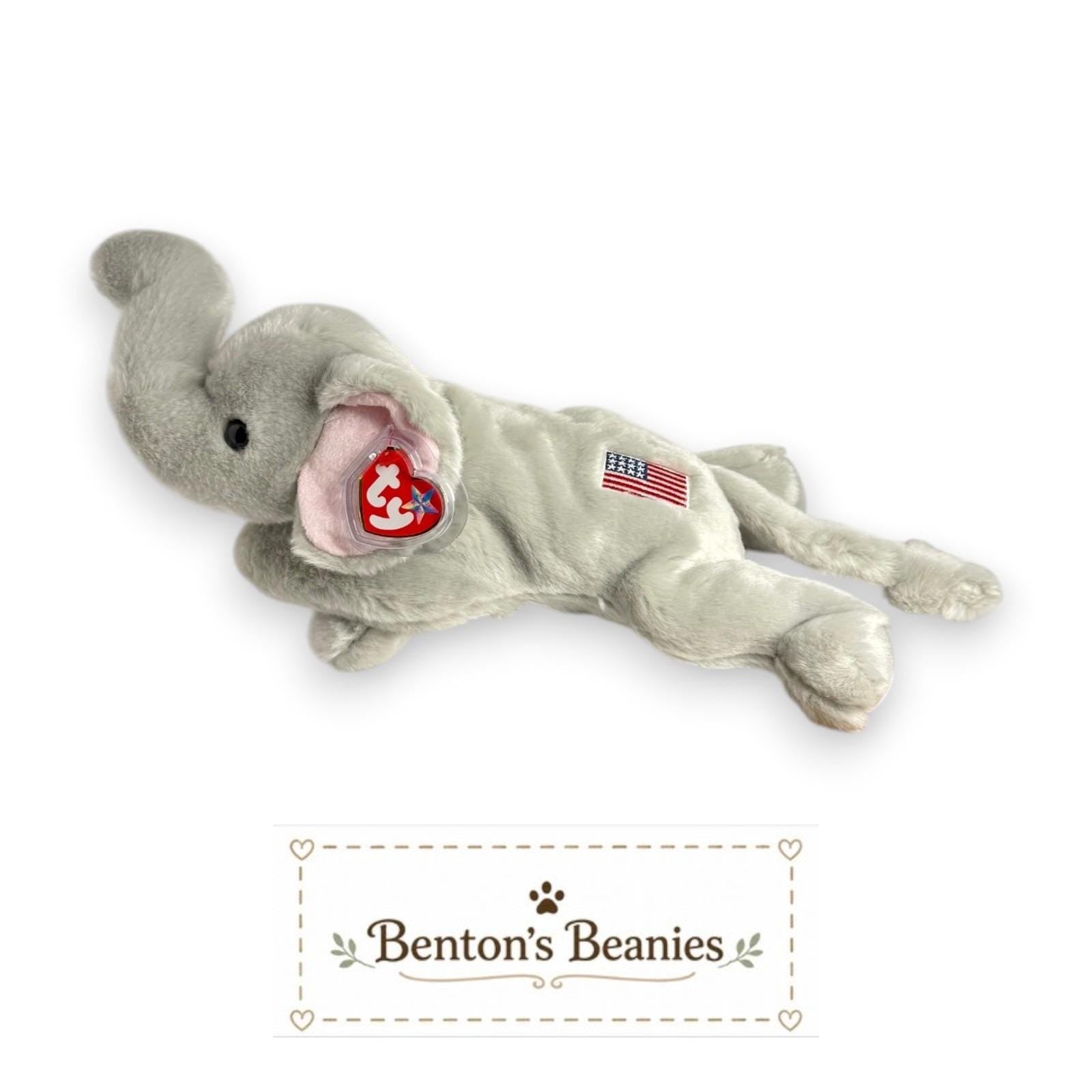 Righty the Elephant TY Beanie Buddies | Mint Heart & Tush Tags