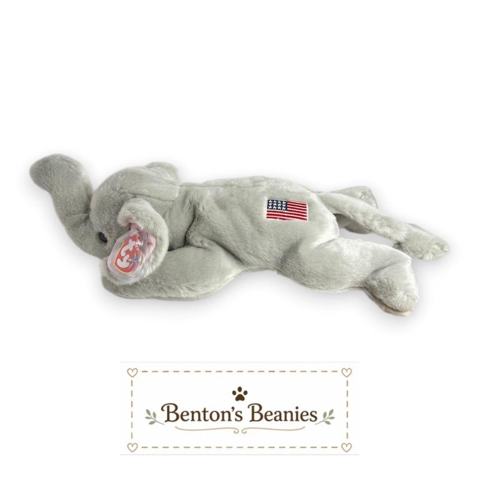 Righty the Elephant TY Beanie Buddies | Mint Heart & Tush Tags