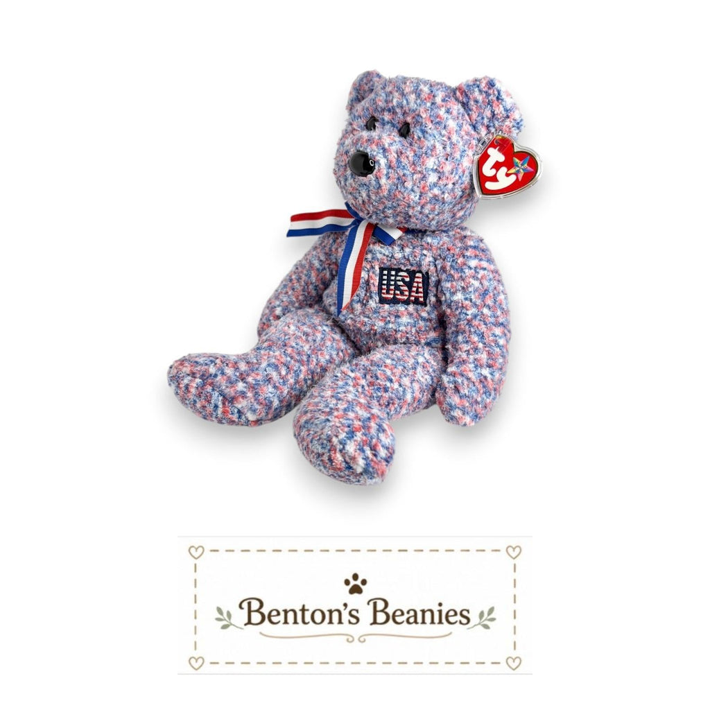 USA the Bear TY Beanie Buddies | Mint Heart & Tush Tags