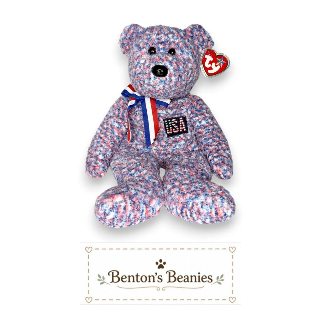 USA the Bear TY Beanie Buddies | Mint Heart & Tush Tags
