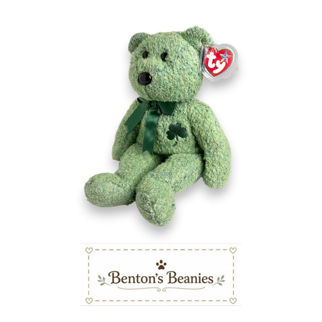 Shamrock the Bear TY Beanie Buddies | Mint Heart & Tush Tags