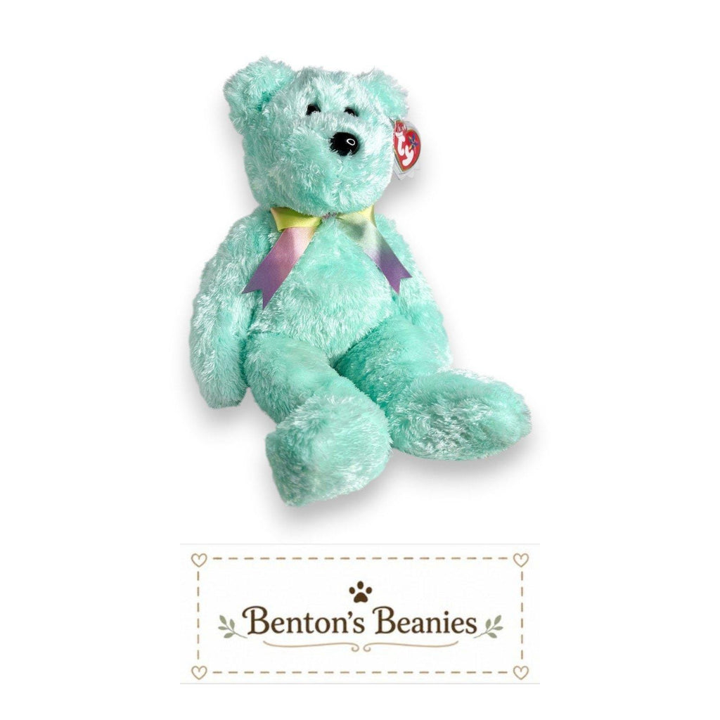 Green Sherbet Bear TY Beanie Buddies | Mint Heart & Tush Tags