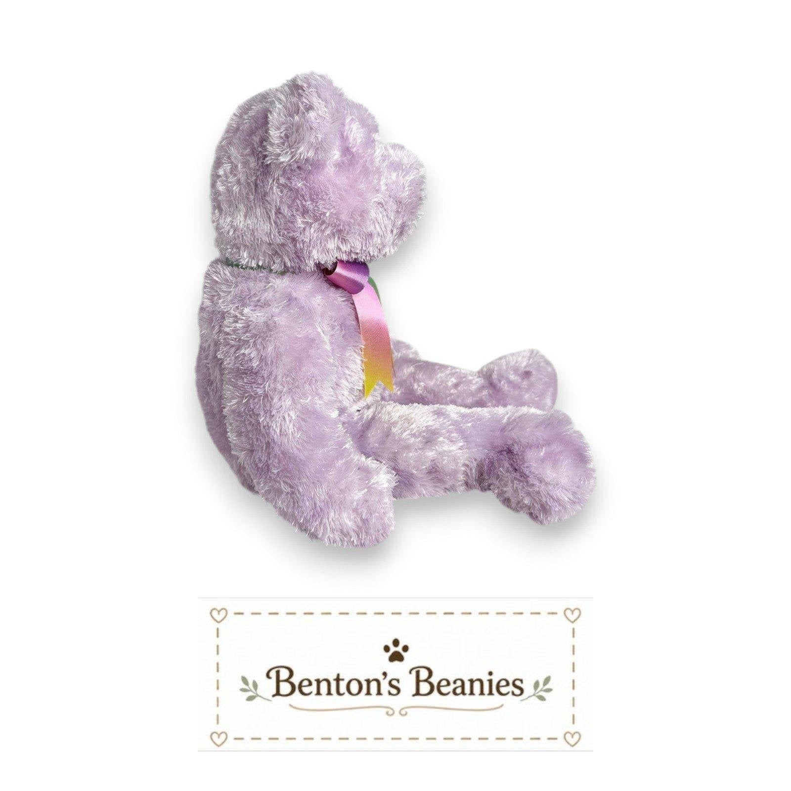 Purple Sherbet Bear TY Beanie Buddies | Mint Heart & Tush Tags