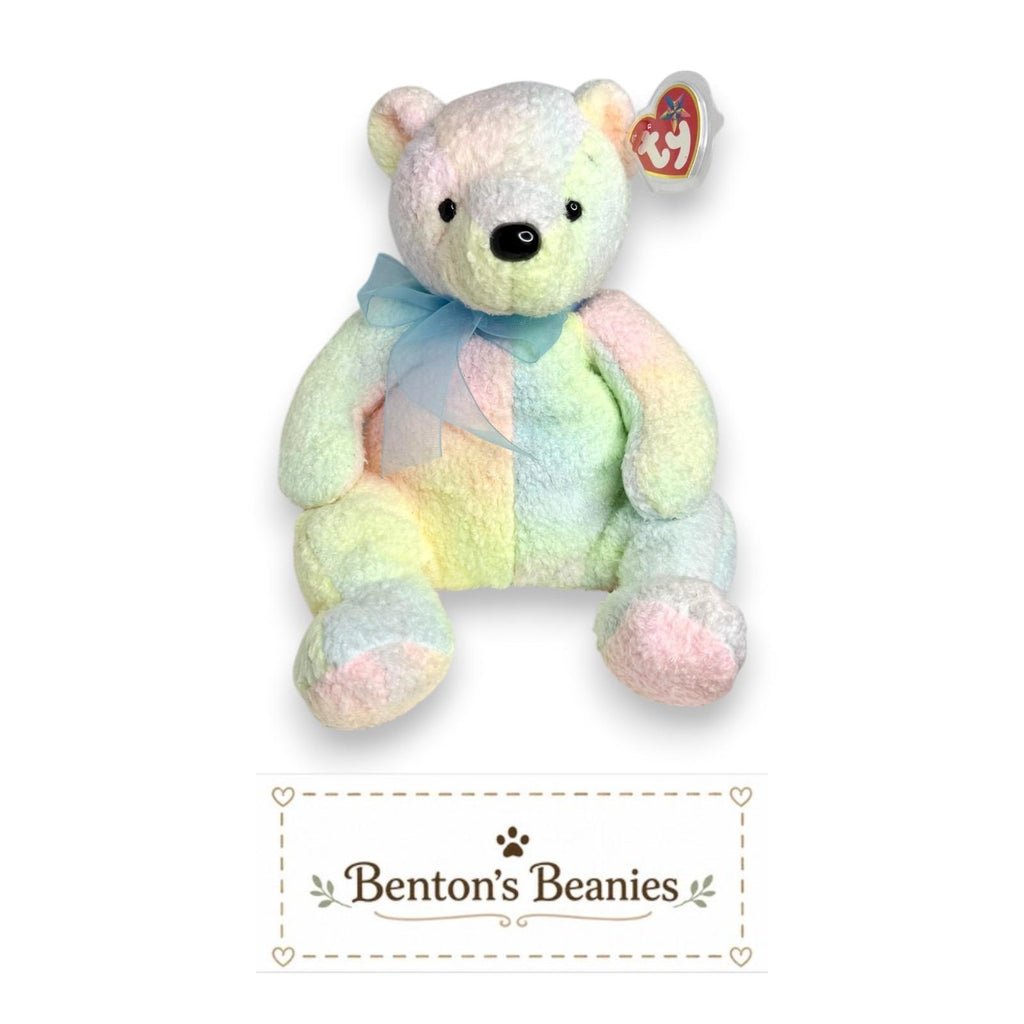 Mellow the Bear TY Beanie Buddies | Mint Heart & Tush Tags