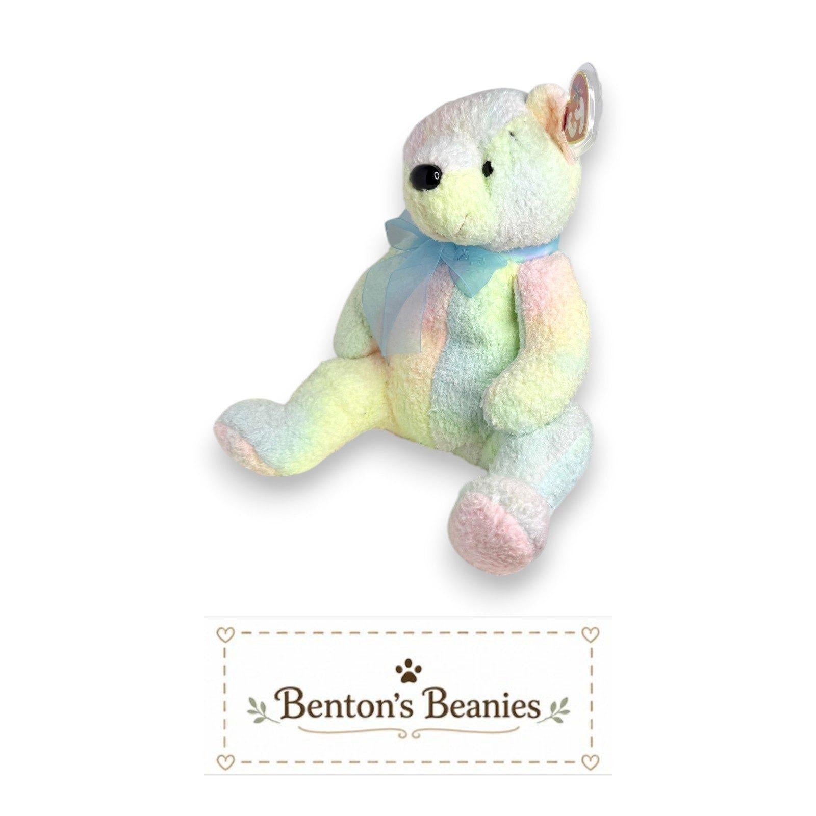 Mellow the Bear TY Beanie Buddies | Mint Heart & Tush Tags