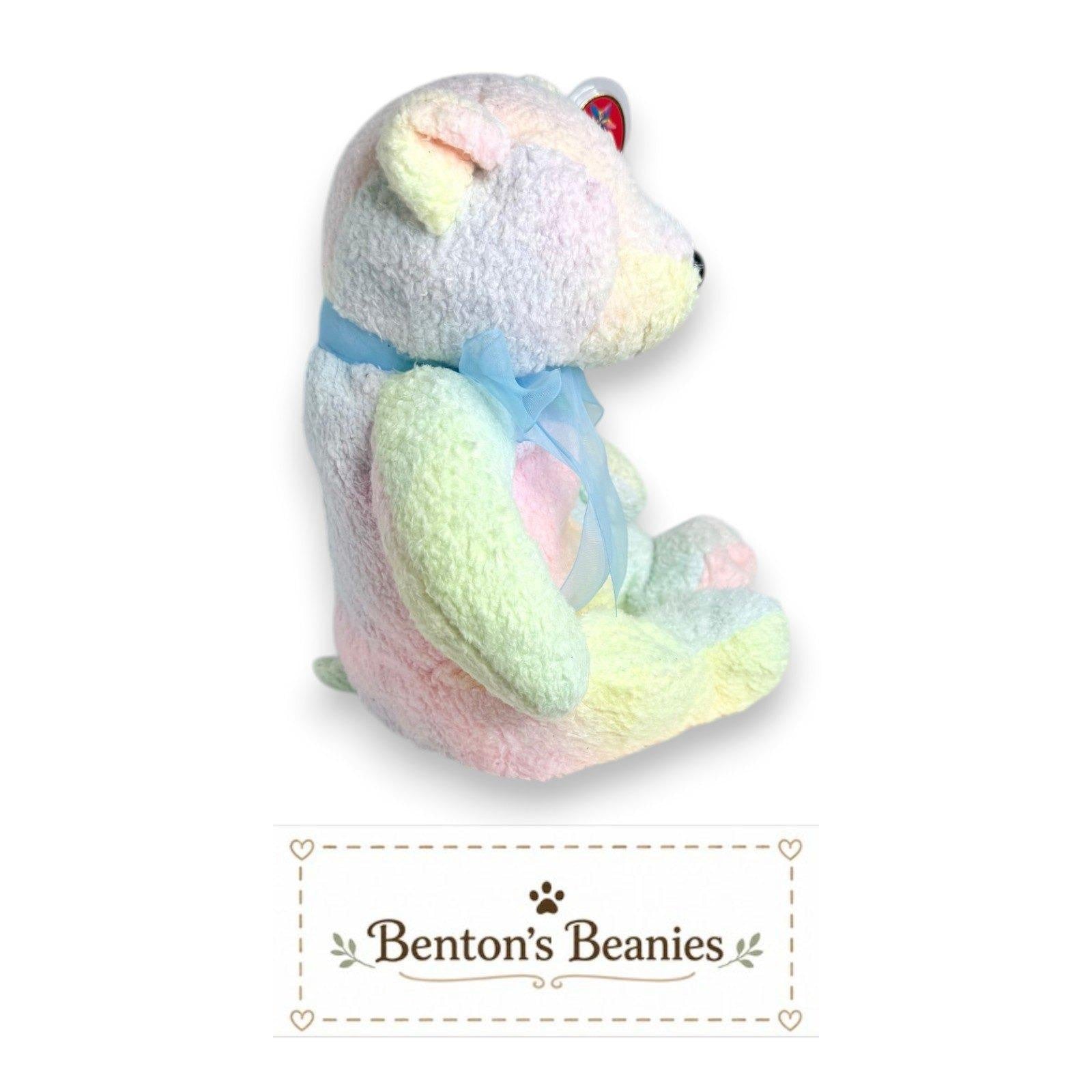 Mellow the Bear TY Beanie Buddies | Mint Heart & Tush Tags