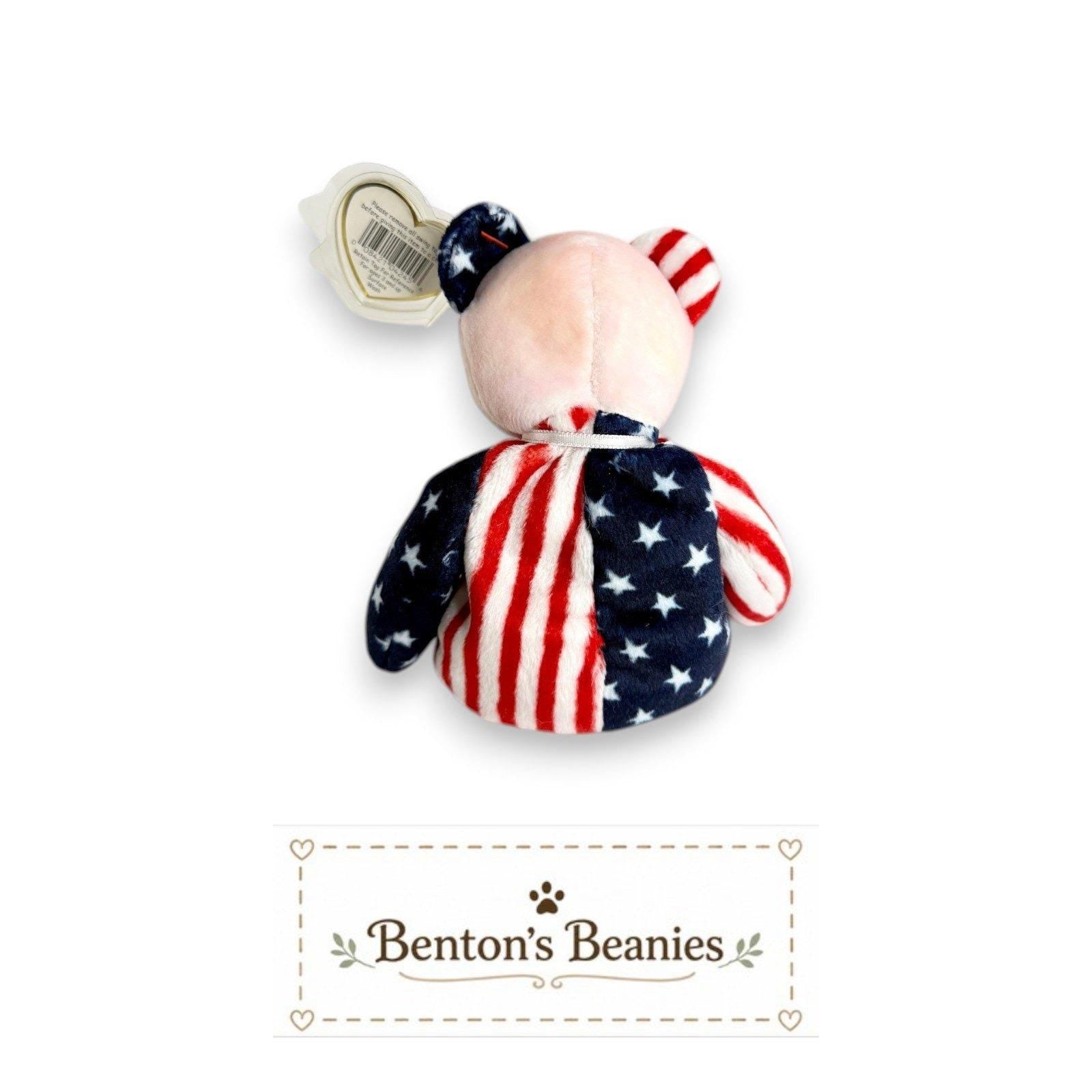 Spangle the Red Bear TY Beanie Baby | Mint Heart & Tush Tag
