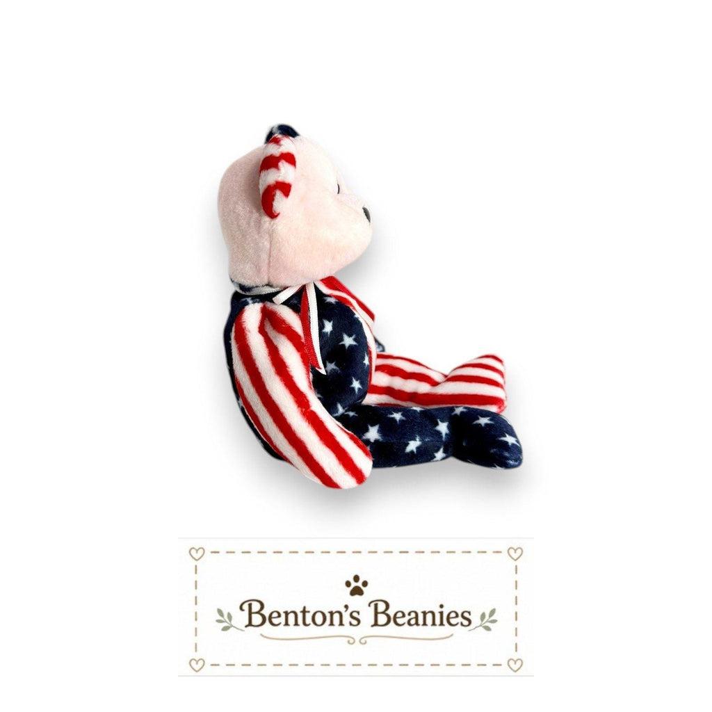 Spangle the Red Bear TY Beanie Baby | Mint Heart & Tush Tag