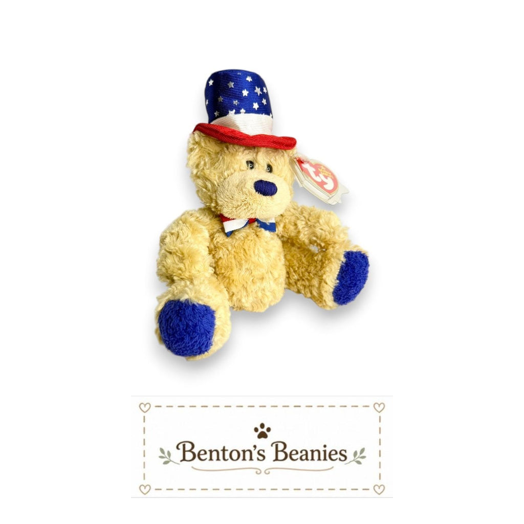 Independence the Bear TY Beanie Baby | Mint Heart & Tush Tags