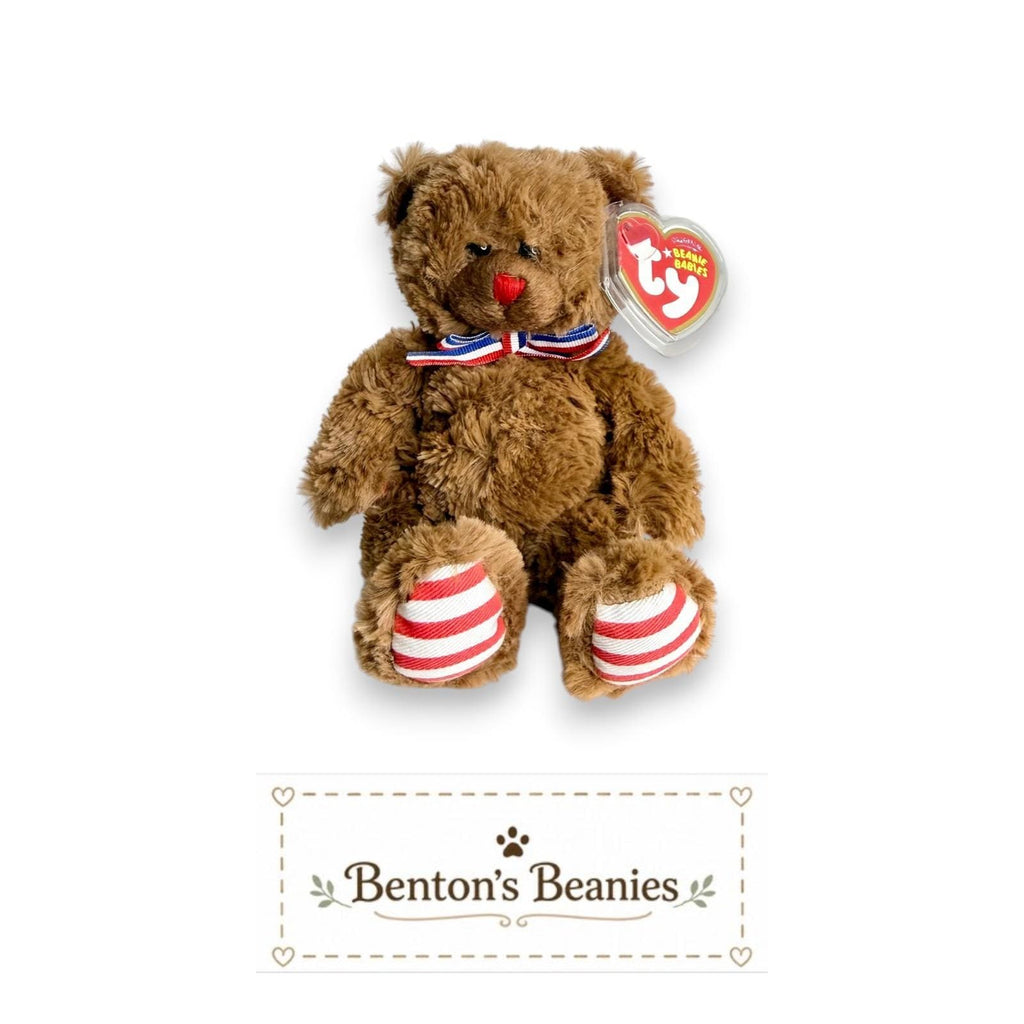 Uncle Sam Trio | Patriotic Bears TY Beanie Babies | Mint Heart & Tush Tags