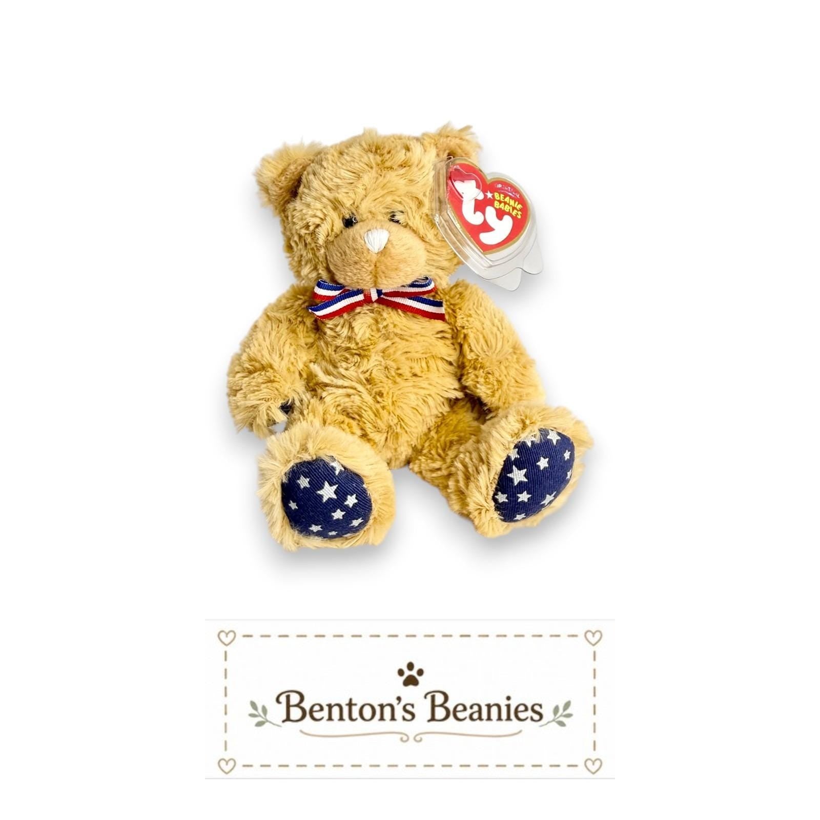 Uncle Sam Trio | Patriotic Bears TY Beanie Babies | Mint Heart & Tush Tags