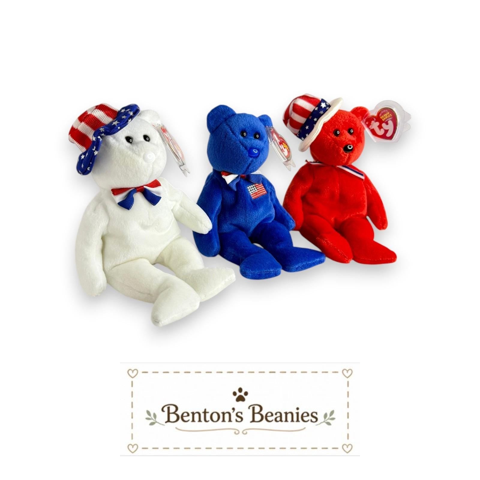 Benjamin, John, & Sam the Bears TY Beanie Babies | Mint Tags