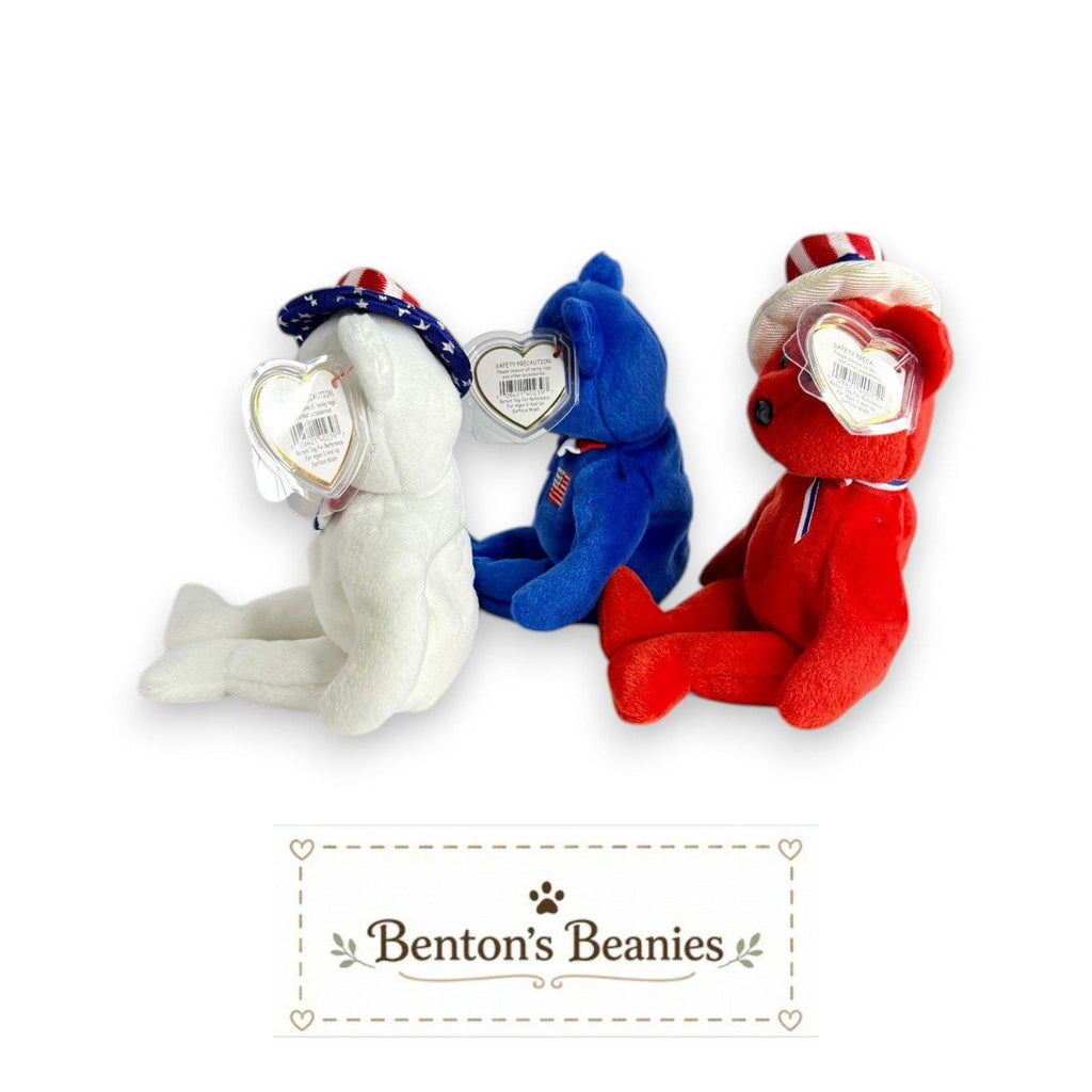 Benjamin, John, & Sam the Bears TY Beanie Babies | Mint Tags