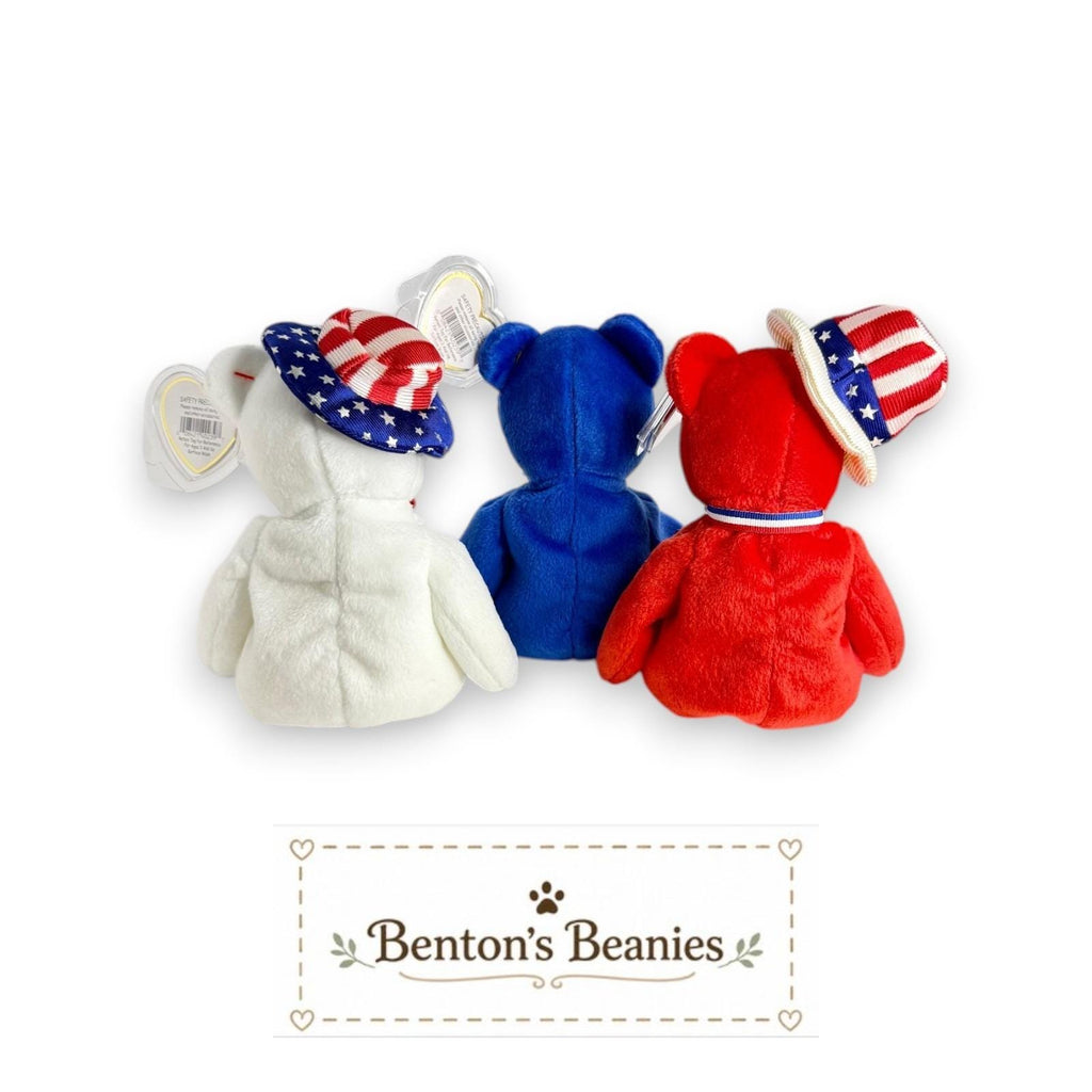Benjamin, John, & Sam the Bears TY Beanie Babies | Mint Tags