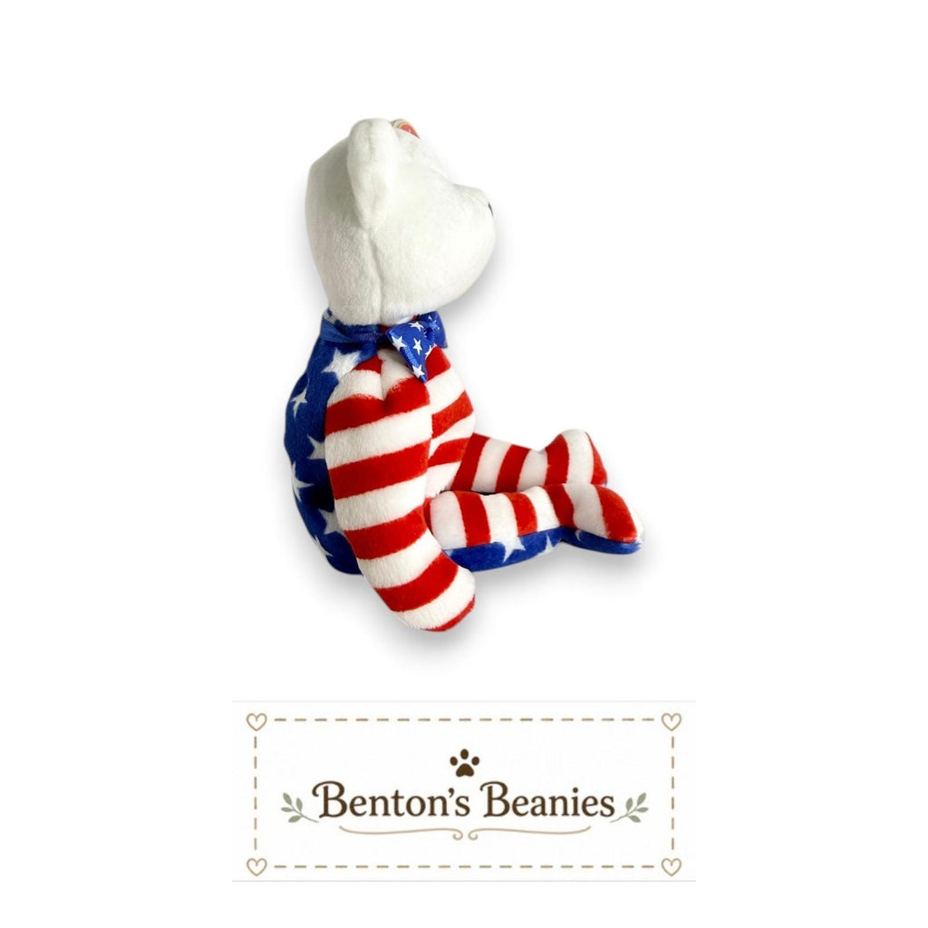 Liberty the Bear TY Beanie Baby | Mint Heart & Tush Tags
