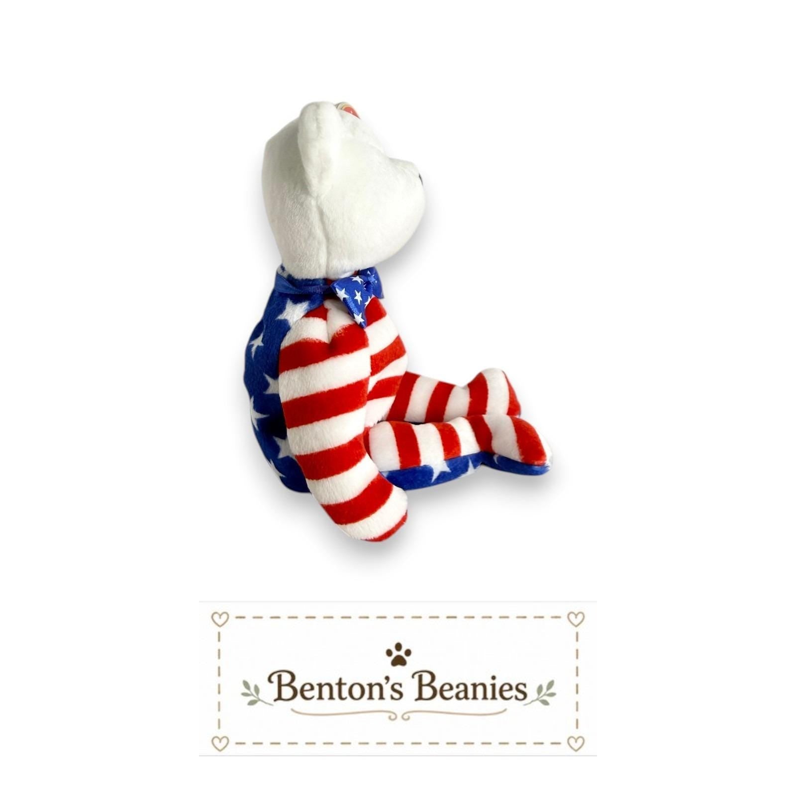 Liberty the Bear TY Beanie Baby | Mint Heart & Tush Tags