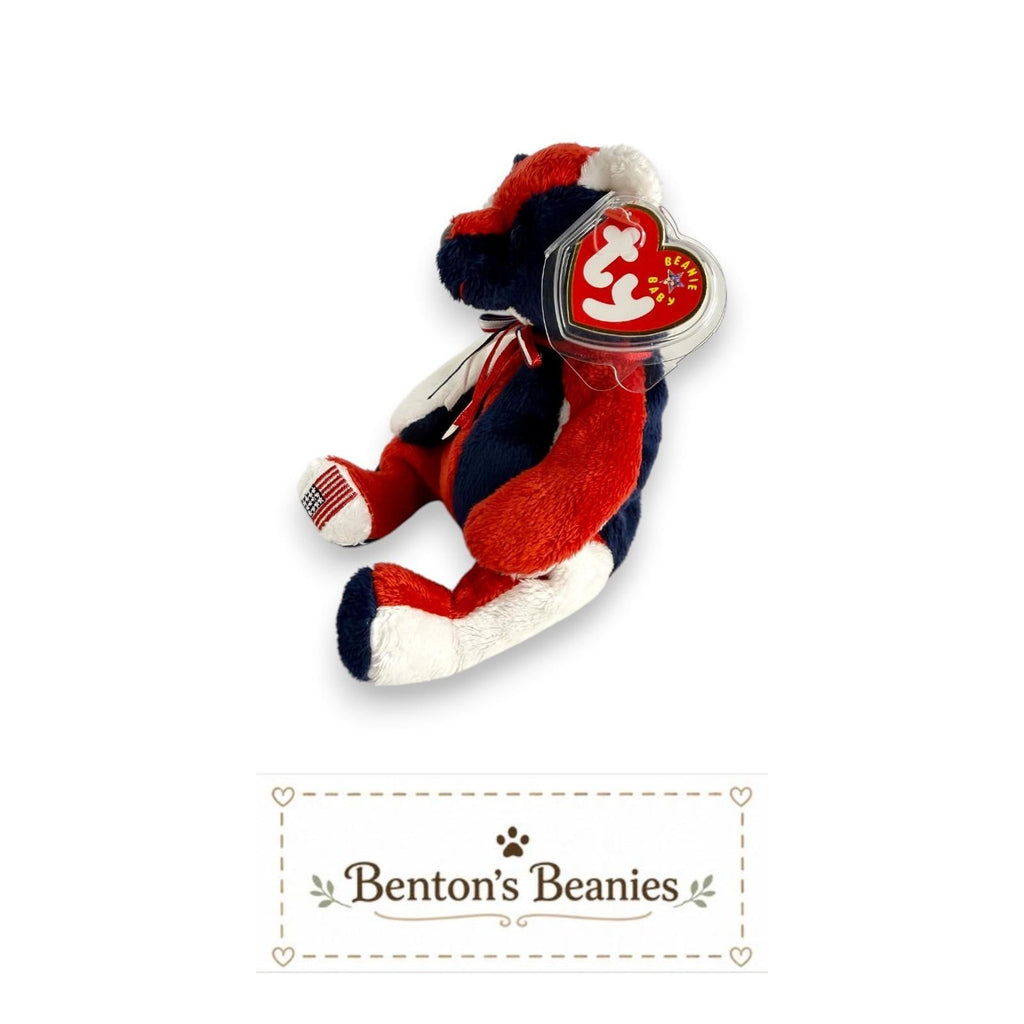 Patriot the Bear TY Beanie Baby | Mint Heart & Tush Tags