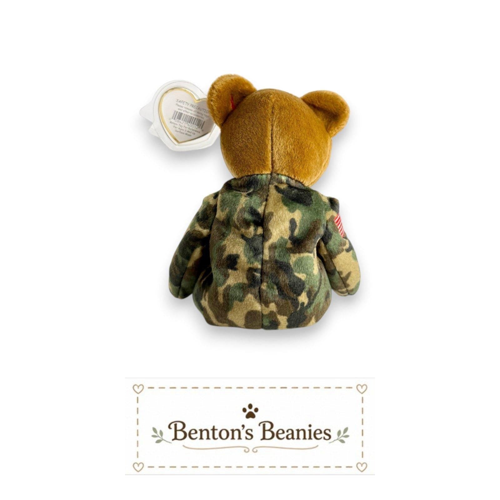 Hero the USA Bear TY Beanie Baby | Mint Heart & Tush Tags