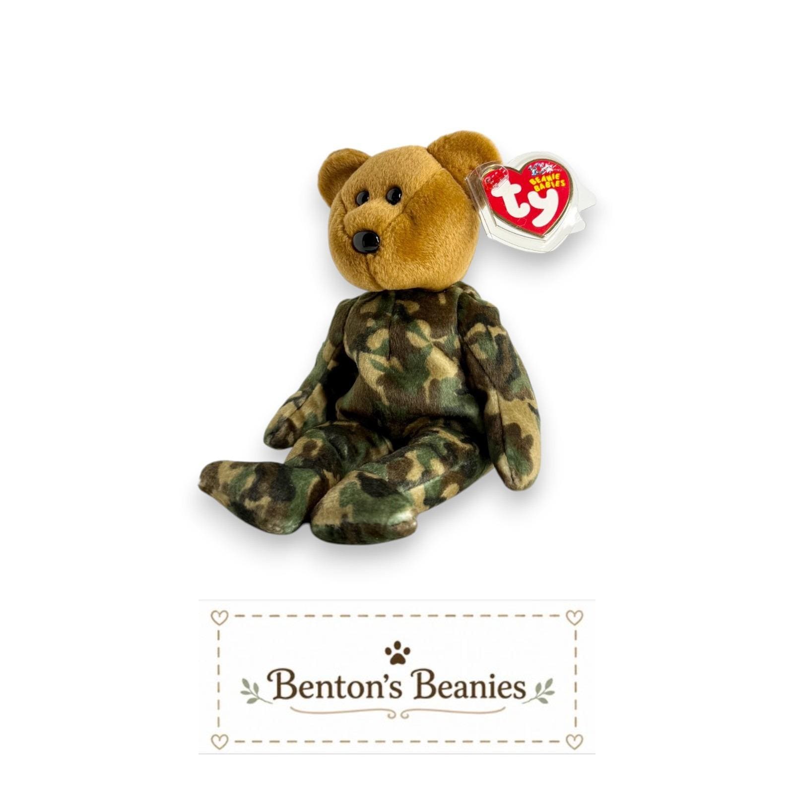 Hero the USA Bear TY Beanie Baby | Mint Heart & Tush Tags