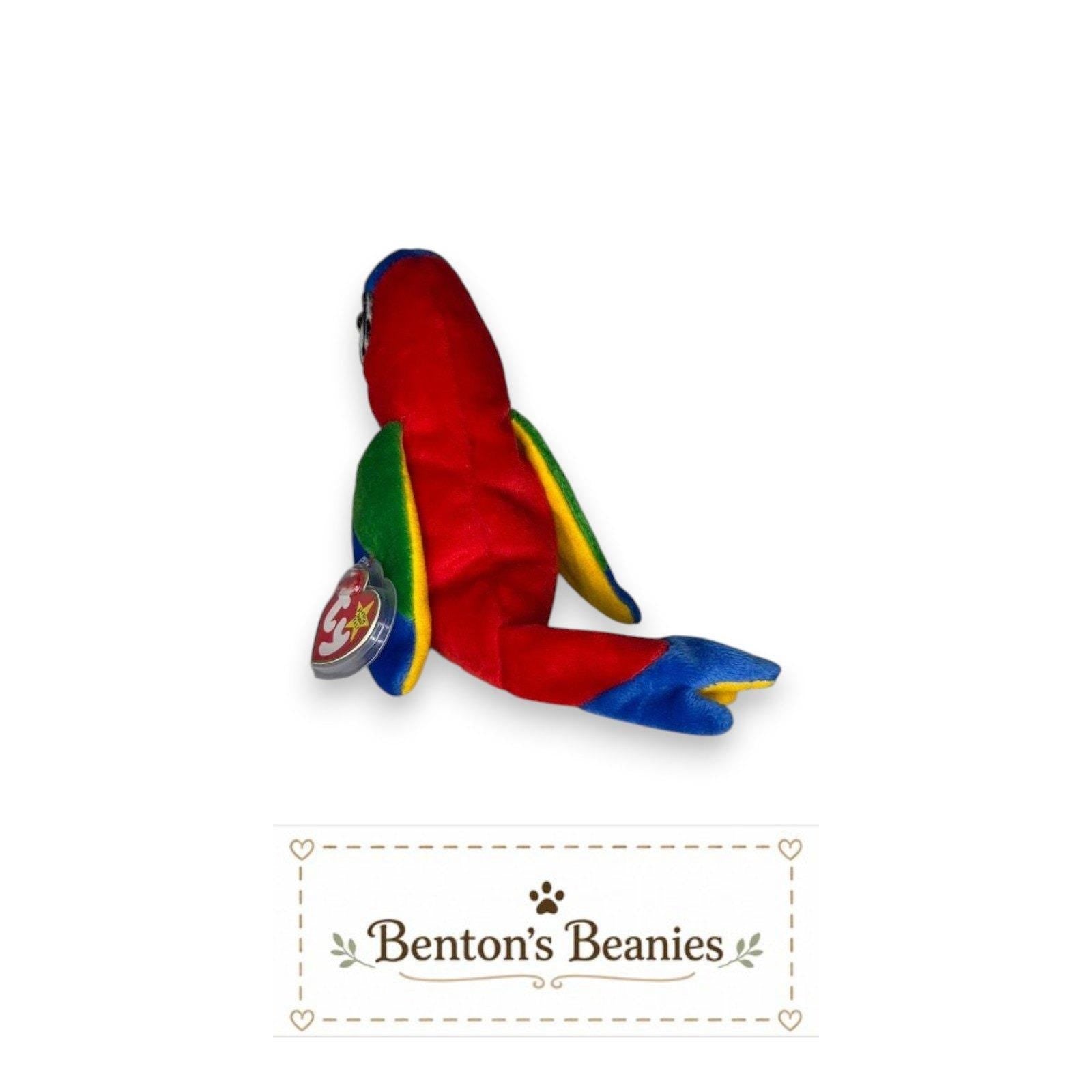 Jabber the Parrot TY Beanie Baby | Mint Heart & Tush Tag